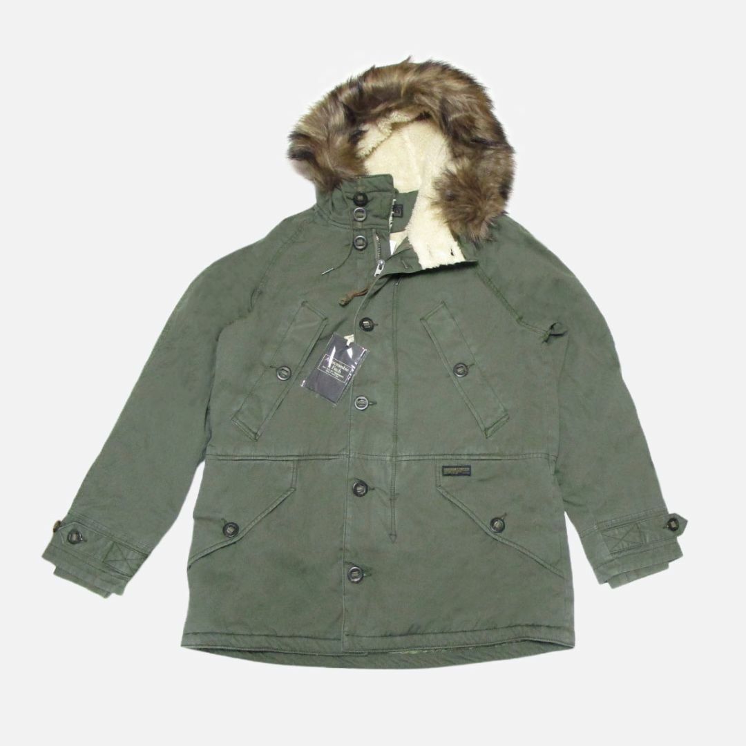 Abercrombie&Fitch(アバクロンビーアンドフィッチ)の★新品★アバクロンビー&フィッチ★裏シェルパミリタリーJKT (Olive/L) メンズのジャケット/アウター(ミリタリージャケット)の商品写真