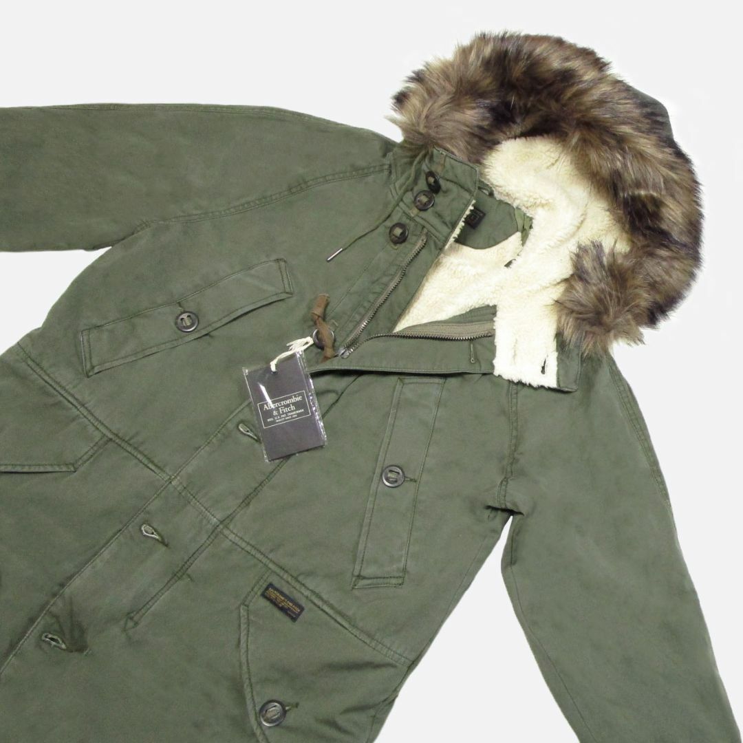 Abercrombie&Fitch(アバクロンビーアンドフィッチ)の★新品★アバクロンビー&フィッチ★裏シェルパミリタリーJKT (Olive/L) メンズのジャケット/アウター(ミリタリージャケット)の商品写真