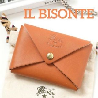 イルビゾンテ(IL BISONTE)の【新品】【IL BISONTE】カードケース 名刺入れ オレンジ シンプル(名刺入れ/定期入れ)