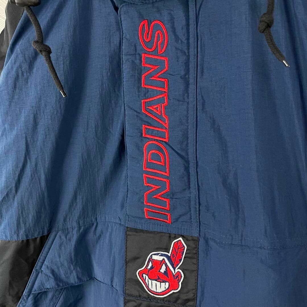 STARTER(スターター)の超激レア 90s MLB インディアンス 中綿 ハーフジップ プルオーバー 肉厚 メンズのジャケット/アウター(ナイロンジャケット)の商品写真