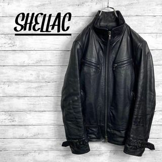 定価11万円 SHELLAC 牛革　カウスキン　シングルライダース　44 S 黒