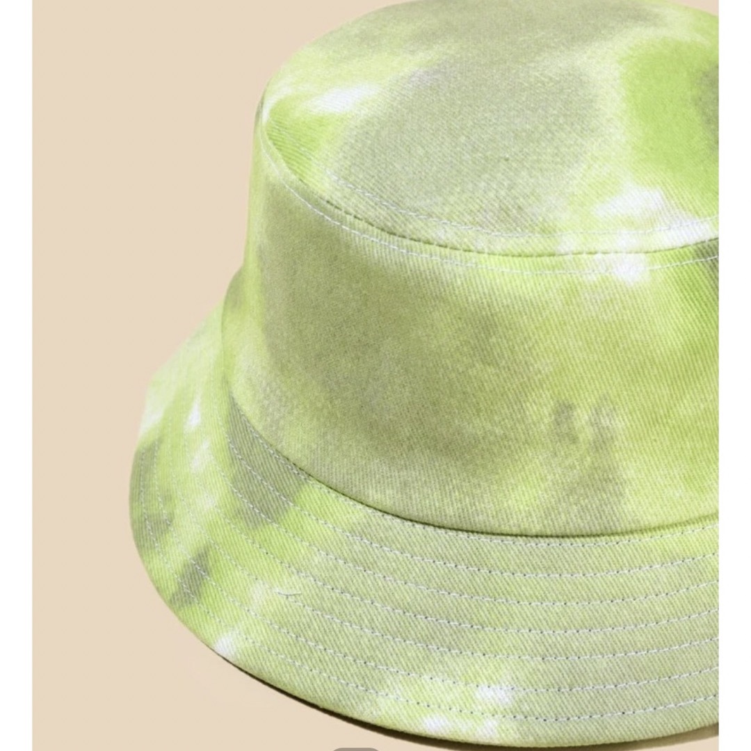 バケットハット 帽子 バケハ キャップ ネオングリーン タイダイ レディースの帽子(ハット)の商品写真