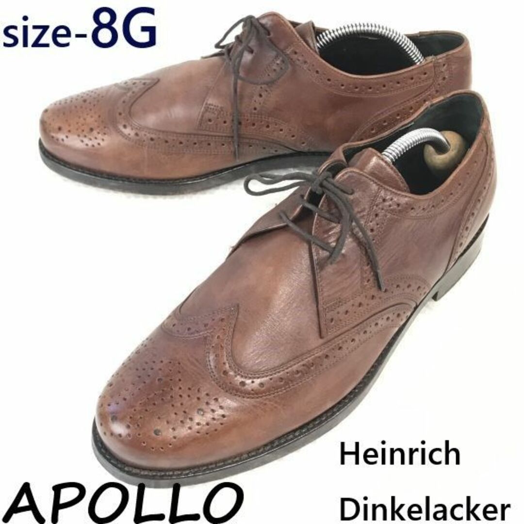 試着交換OK！70s-80s/Vintage★アポロ/APOLLO (旧 ハインリッヒ ディンケラッカー/Heinrich Dinkelacker★ウイングチップ【8/26.5/茶/BROWN】ビジネス/靴/dress shoes◆bJ-78 BUZZBERGbJ-78-d-5thドレス/ビジネス