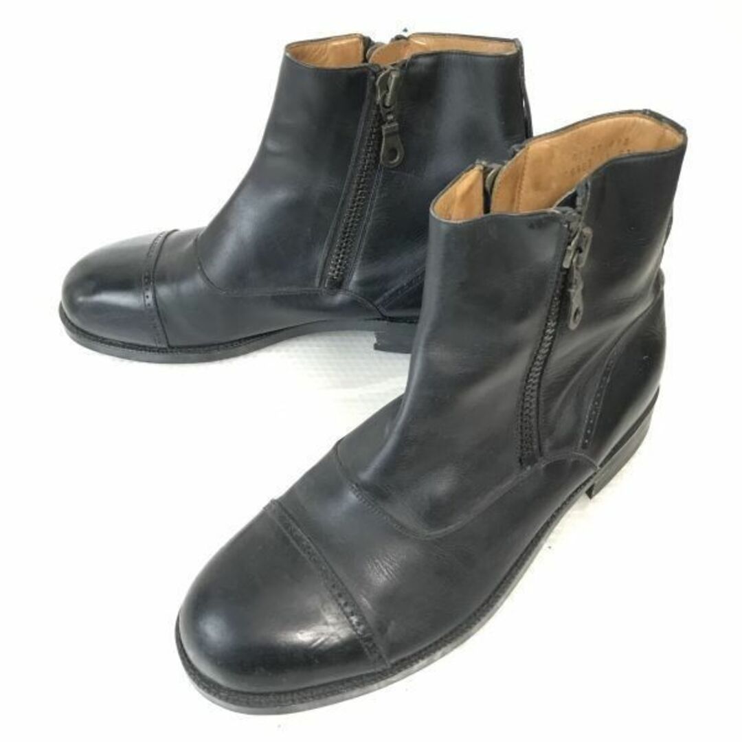 シャルルジョルダン/CHARLES JOURDAN★本革/サイドジップ/ショートブーツ【27.5E/黒/BLACK】Shoes◆WB96-1#BUZZBERG　-WB96-1-84-5th275E総丈