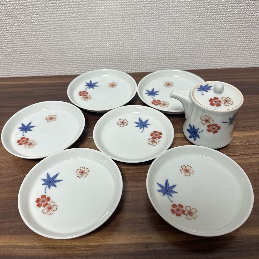 今泉今右衛門 醤油差し1個 錦絵変り小皿6枚セット エンタメ/ホビーの美術品/アンティーク(陶芸)の商品写真