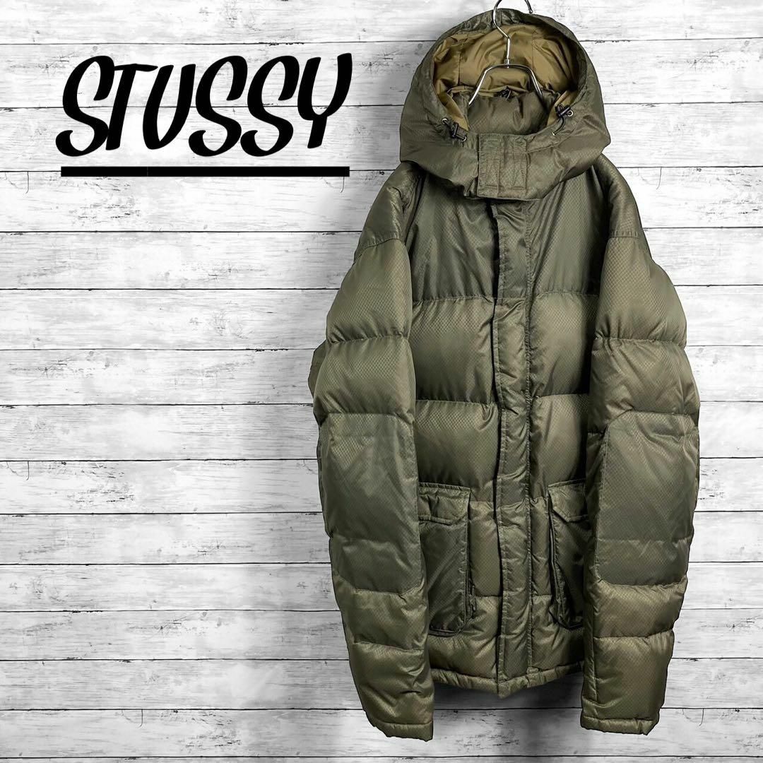 STUSSY(ステューシー)のステューシー ミリタリーダウンジャケット カーキ メンズ Lサイズ メンズのジャケット/アウター(ダウンジャケット)の商品写真