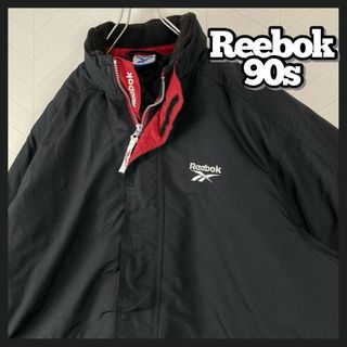 Reebok - 【人気モノクロ】REEBOKナイロンジャケット古着ビッグロゴ90s