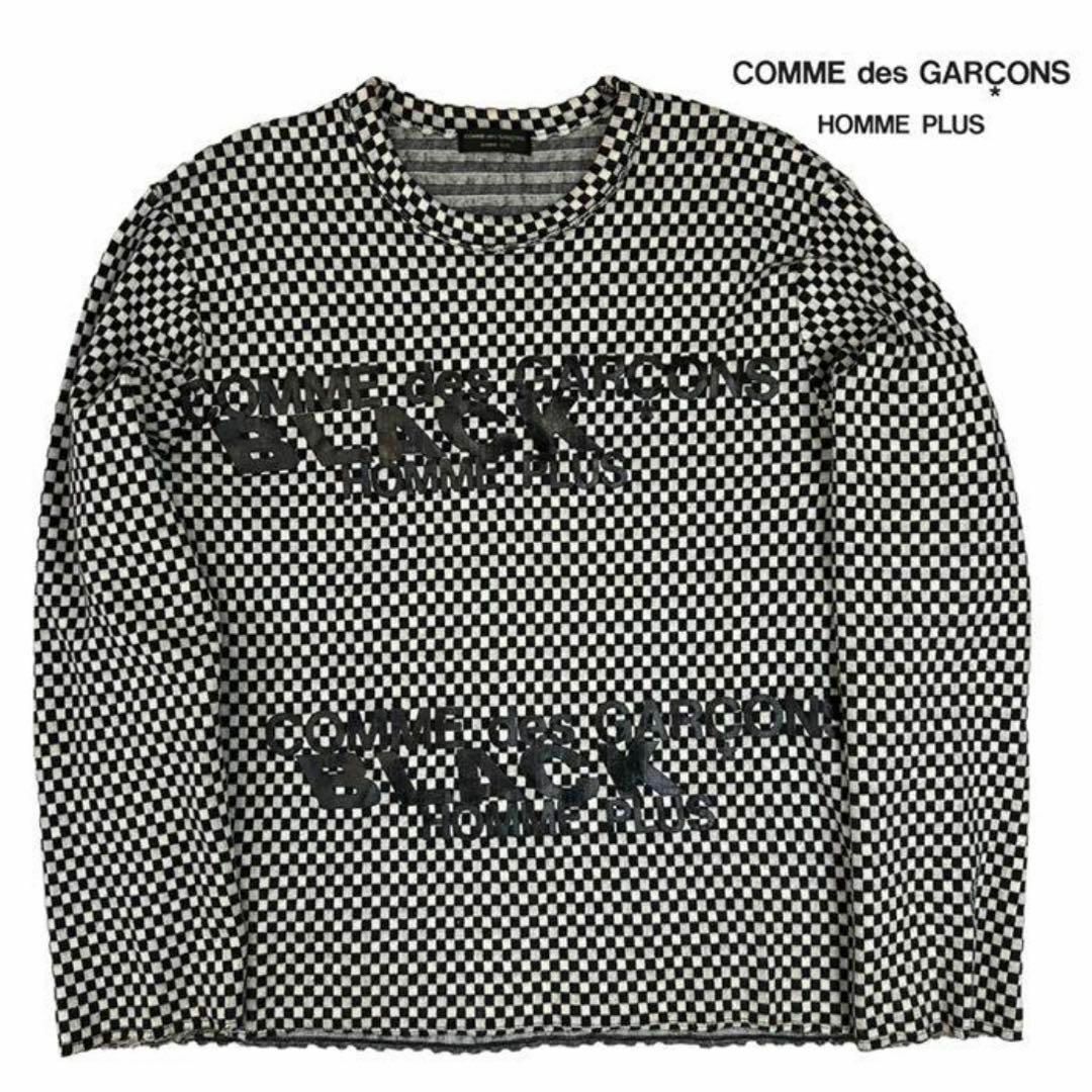 COMME des GARCONS HOMME PLUS(コムデギャルソンオムプリュス)のコムデギャルソンオムプリュス チェッカーフラッグ ロゴプリントニット　セーター メンズのトップス(ニット/セーター)の商品写真