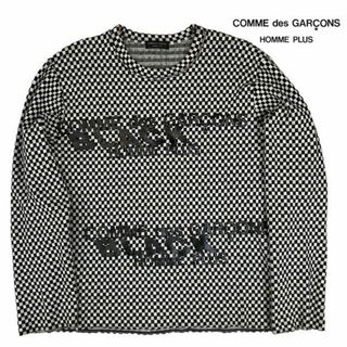 コムデギャルソンオムプリュス(COMME des GARCONS HOMME PLUS)のコムデギャルソンオムプリュス チェッカーフラッグ ロゴプリントニット　セーター(ニット/セーター)