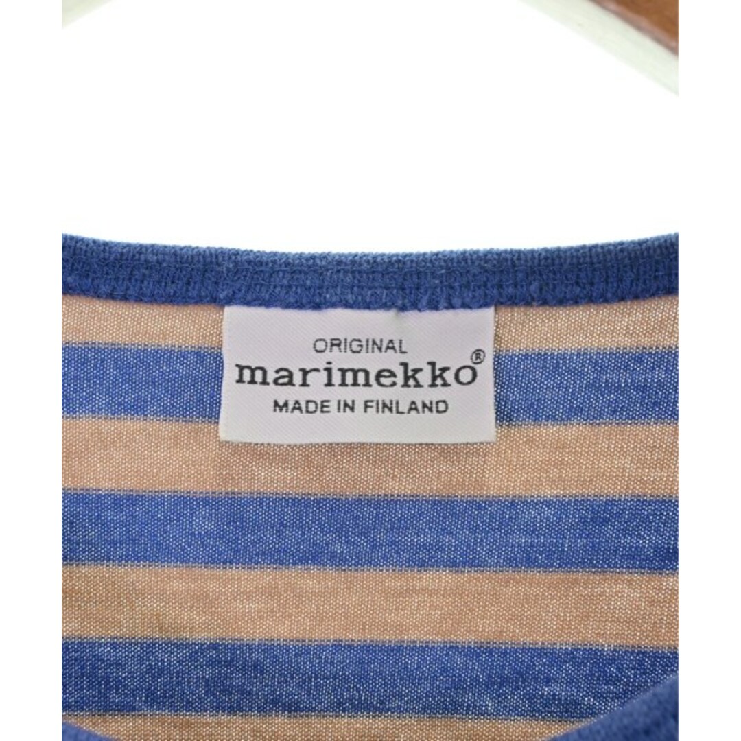 marimekko(マリメッコ)のmarimekko Tシャツ・カットソー S ベージュx青(ボーダー) 【古着】【中古】 レディースのトップス(カットソー(半袖/袖なし))の商品写真