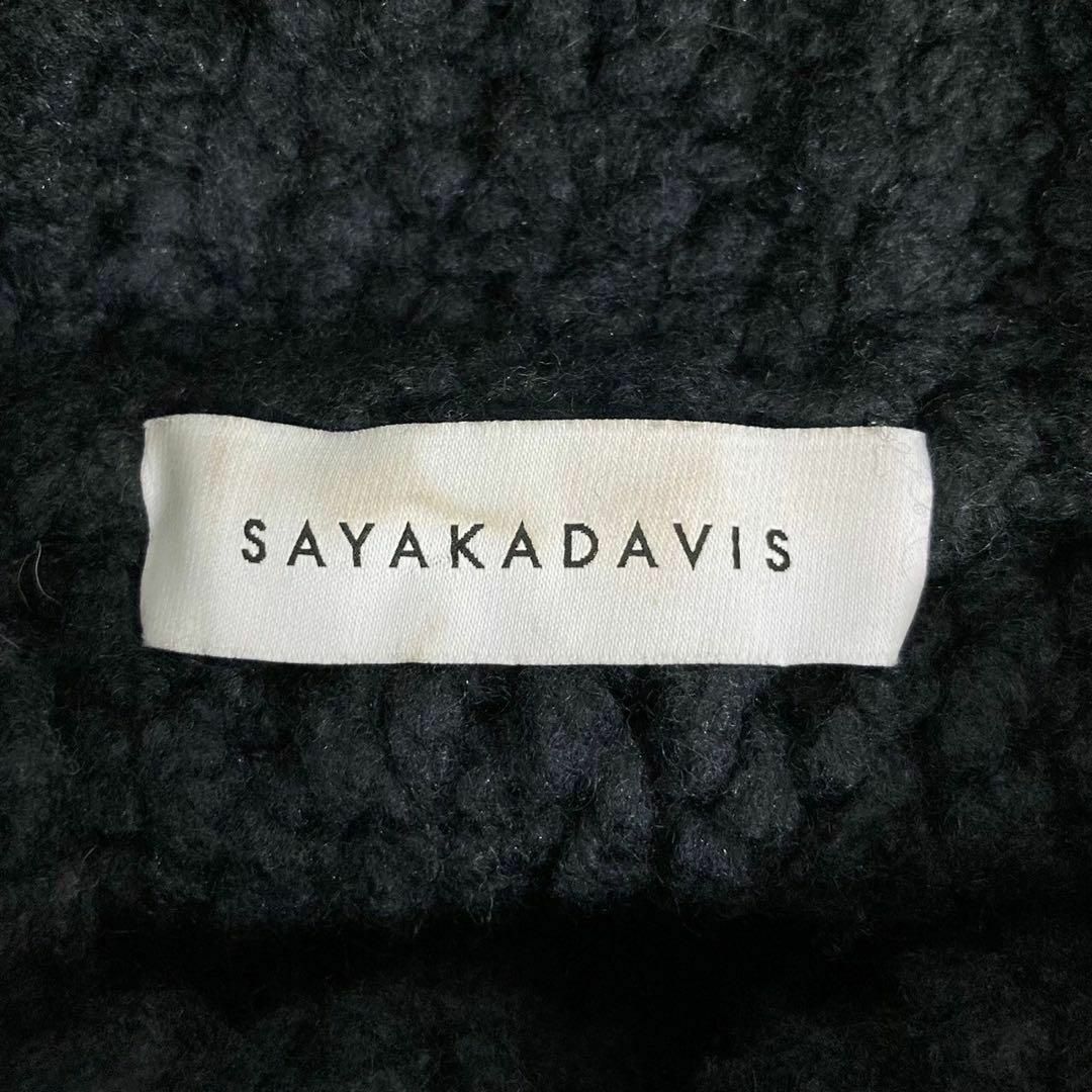 SAYAKA DAVIS(サヤカディヴィス)のサヤカデイヴィス シルク混ハイネックケーブルニットセーター ブラック レディースのトップス(ニット/セーター)の商品写真