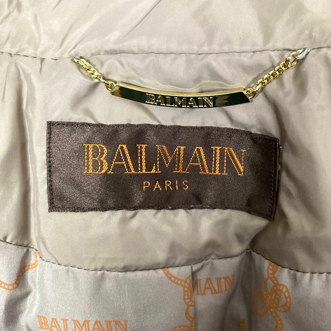 BALMAIN(バルマン)のバルマン フォックスファー付きダウンコート ベージュ レディース Lサイズ レディースのジャケット/アウター(ダウンジャケット)の商品写真