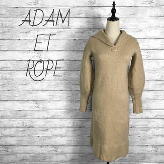 アダムエロペ(AER ADAM ET ROPE)のアダムエロペ カシミヤ混ウール ニットワンピース セーラーカラー フリーサイズ(ひざ丈ワンピース)