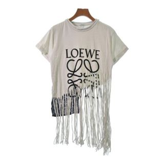 ロエベ(LOEWE)のLOEWE ロエベ Tシャツ・カットソー M オフホワイトx紺(総柄) 【古着】【中古】(カットソー(半袖/袖なし))