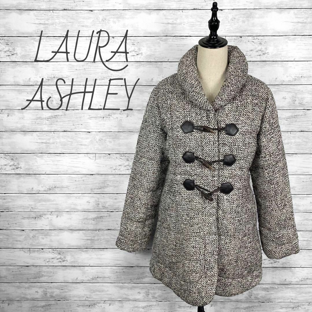 LAURA ASHLEY(ローラアシュレイ)のローラアシュレイ　ツイードダッフルダウンジャケット　コート 11サイズ レディースのジャケット/アウター(ダウンジャケット)の商品写真