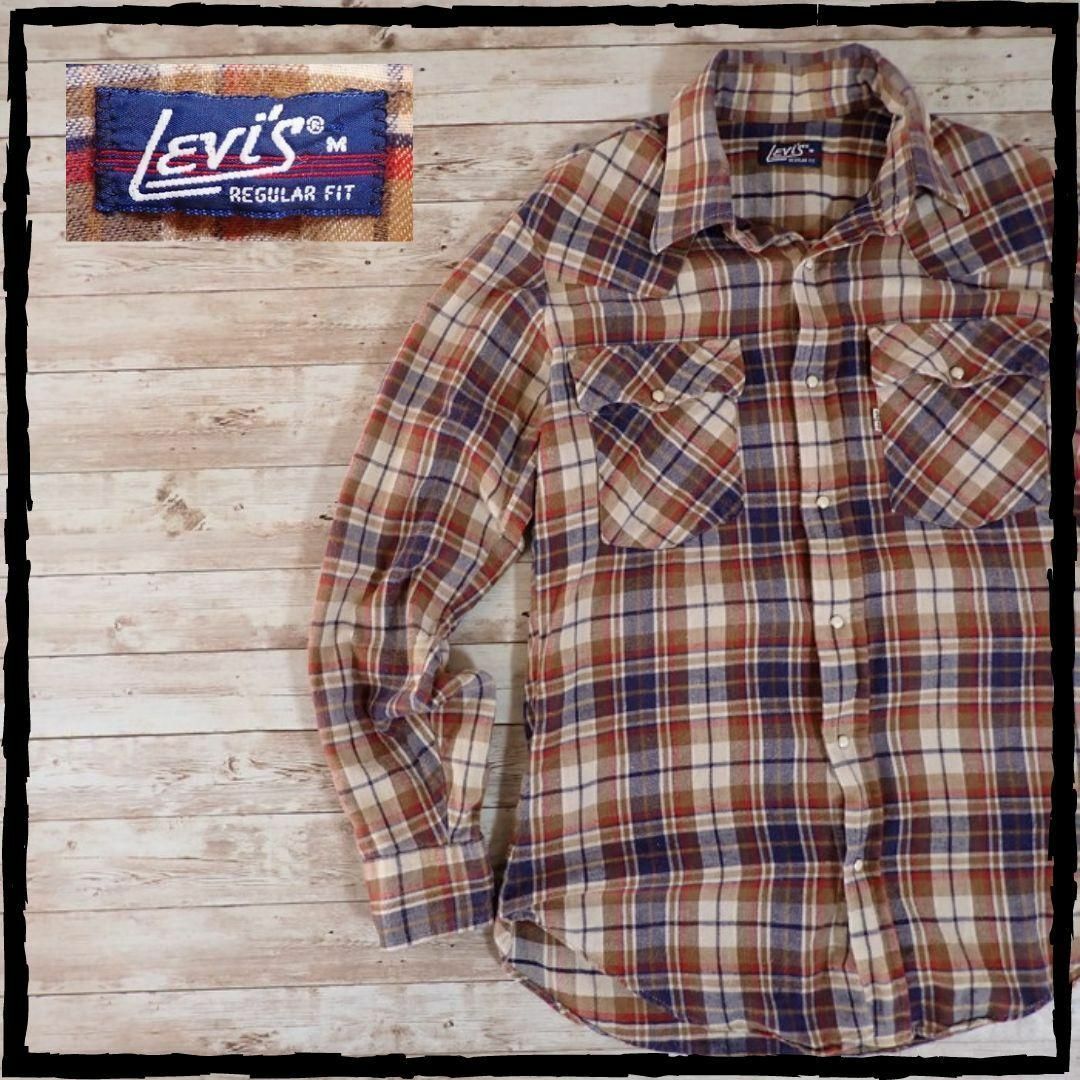 Levi's(リーバイス)のUS アメリカ 輸入 リーバイス 古着 チェック 柄 ネルシャツ ウエスタン M メンズのトップス(シャツ)の商品写真