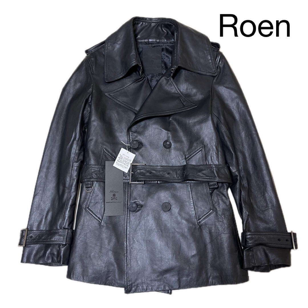 Roen(ロエン)の●未使用・タグ付き●Roen・ロエン●ラムレザー●トレンチコート・スカルボタン メンズのジャケット/アウター(レザージャケット)の商品写真