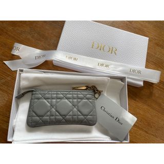 クリスチャンディオール(Christian Dior)のディオール レディディオール ジップ キーケース コインケース ブルーグレー(キーケース)