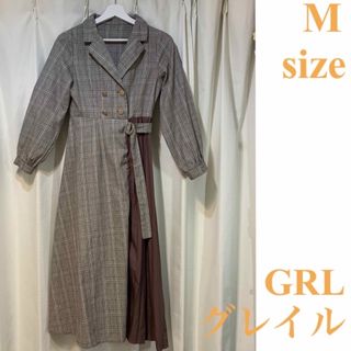 グレイル(GRL)の※値下げしました【GRL】プリーツXチェック切り替えトレンチデザインワンピース(ロングワンピース/マキシワンピース)