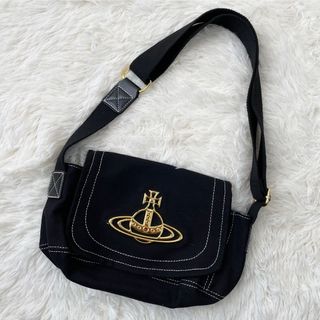 ヴィヴィアンウエストウッド(Vivienne Westwood)のヴィヴィアンウエストウッド 美品　キャンパス＆レザーショルダーバッグ(ショルダーバッグ)