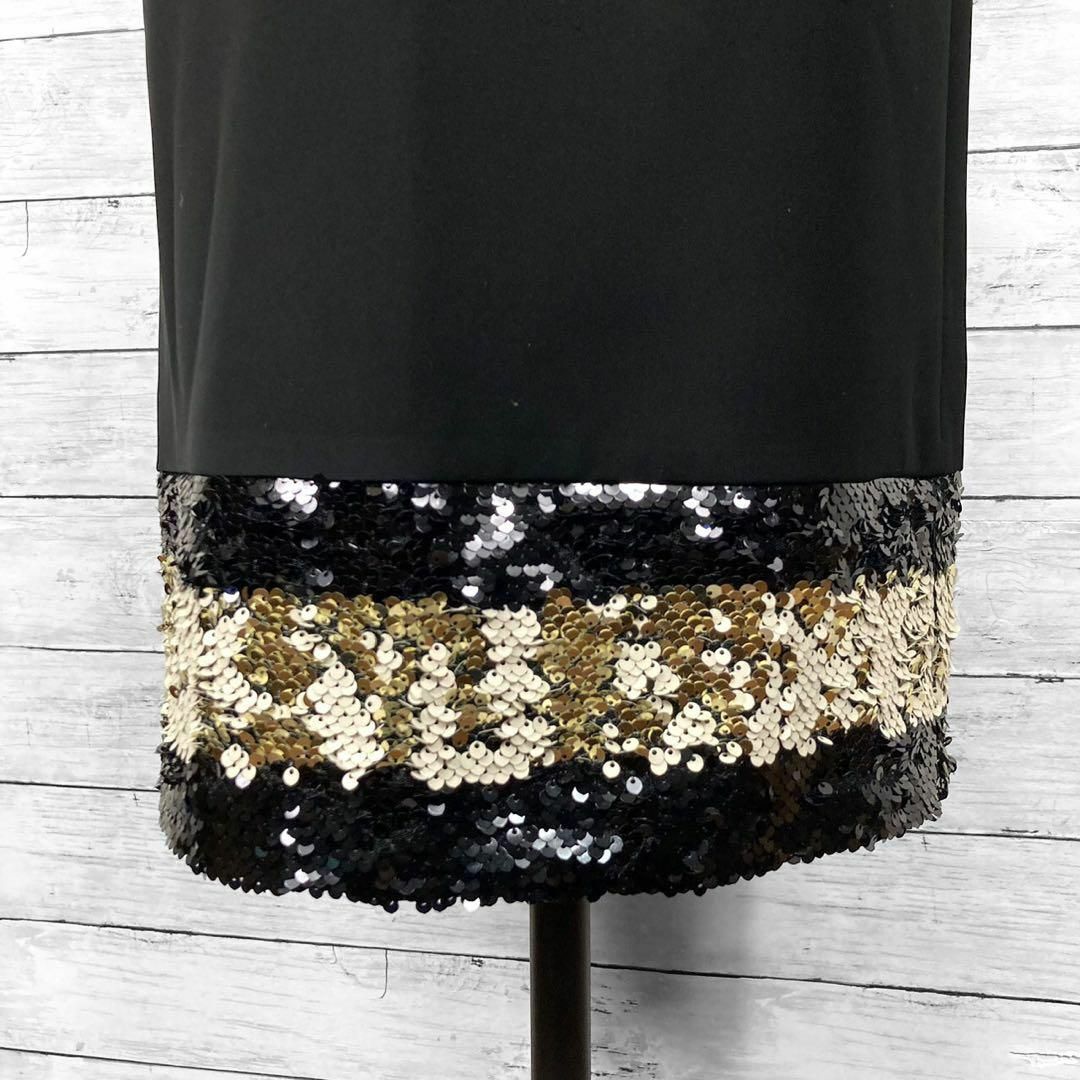 ADORE(アドーア)のADORE アドーア スパンコールスカート ブラック レディース36サイズ レディースのスカート(ひざ丈スカート)の商品写真