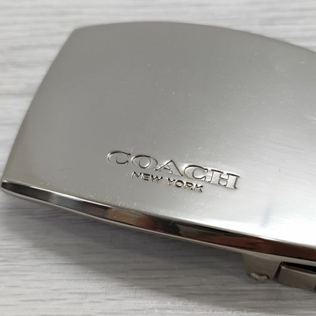 COACH(コーチ)のCOACH レザー バックル付き プレーンベルト ベルト ブラック メンズ コーチ【中古】3-1225G◎ メンズのファッション小物(ベルト)の商品写真