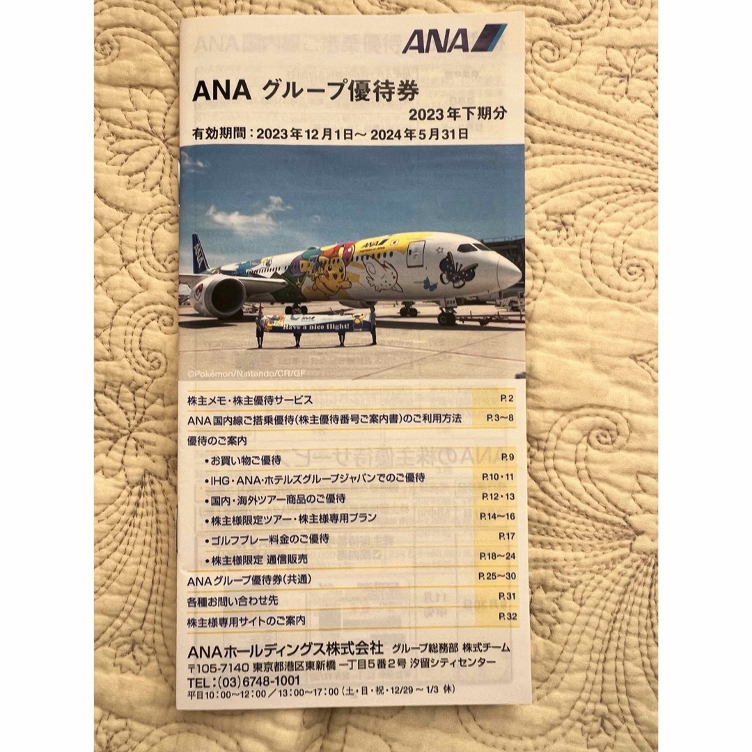 ANA(全日本空輸)(エーエヌエー(ゼンニッポンクウユ))のANAグループ優待券　株主優待券2枚 チケットの乗車券/交通券(航空券)の商品写真