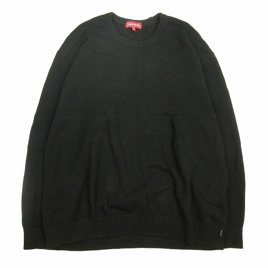 81cm袖丈22ss SUPREME Tonal Paneled Sweater XL 黒