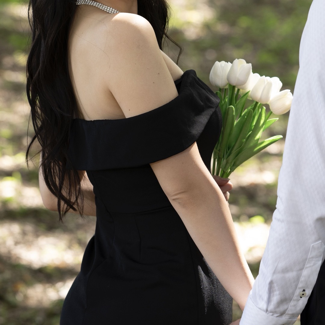 SHEIN(シーイン)の黒マーメイドドレス Sサイズ レディースのフォーマル/ドレス(ロングドレス)の商品写真