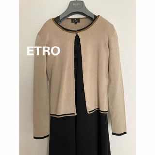 エトロ(ETRO)のETRO サイズ46 シルク混ニットカーディガン(カーディガン)