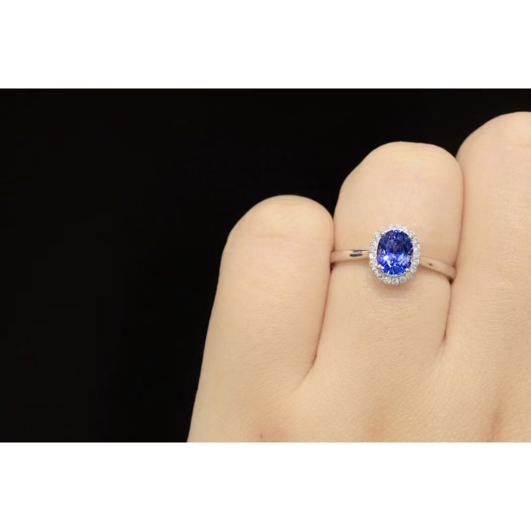 天然コーンフラワー ブルーサファイア ダイヤ リング1.13ct k18 f2 レディースのアクセサリー(リング(指輪))の商品写真