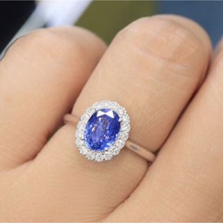 天然 ブルーサファイア ダイヤ リング 1.57ct f(リング(指輪))