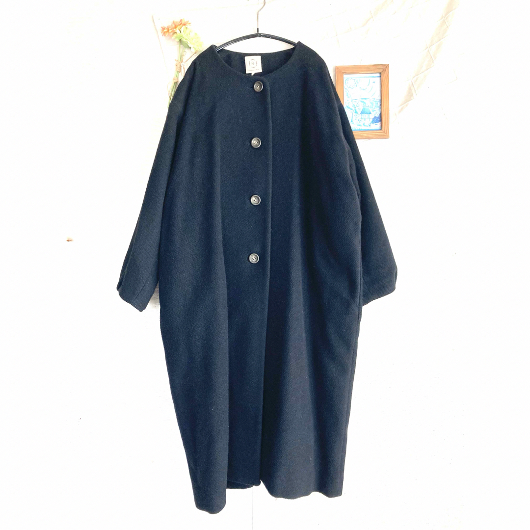 SM2(サマンサモスモス)の【新品】バルーン袖のシンプルなノーカラーのコート★サマンサモスモス レディースのジャケット/アウター(その他)の商品写真