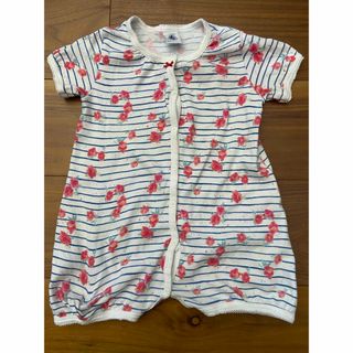 プチバトー(PETIT BATEAU)のプチバトー　ロンパース　81cm 18m(ロンパース)