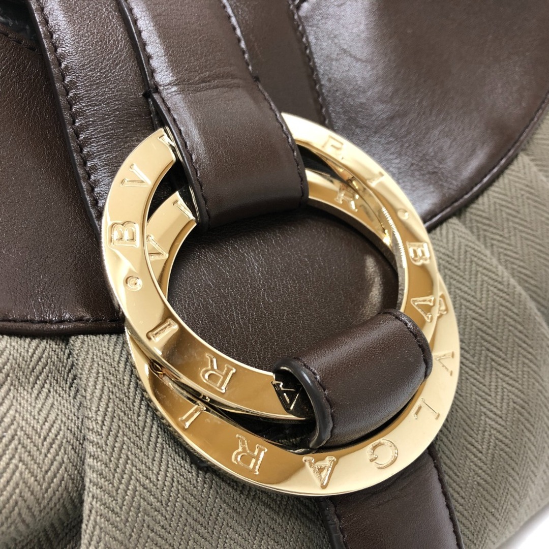 BVLGARI(ブルガリ)のブルガリ BVLGARI チャンドラ ブルガリブルガリ トートバッグ カバン ハンドバッグ キャンバス/レザー カーキ系 レディースのバッグ(ハンドバッグ)の商品写真