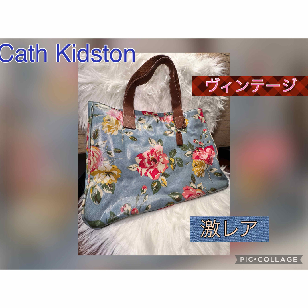 Cath Kidston(キャスキッドソン)の【激レアコレクター必見】バッグCath Kidston レザーハンドル ローズ柄 レディースのバッグ(トートバッグ)の商品写真