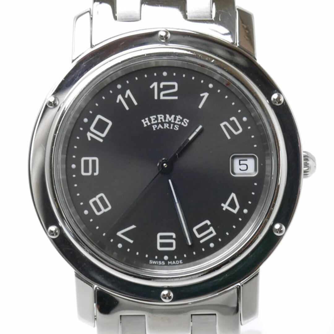 ステンレススチールベルトHERMES エルメス クリッパー 腕時計 電池式 CL6.710 メンズ