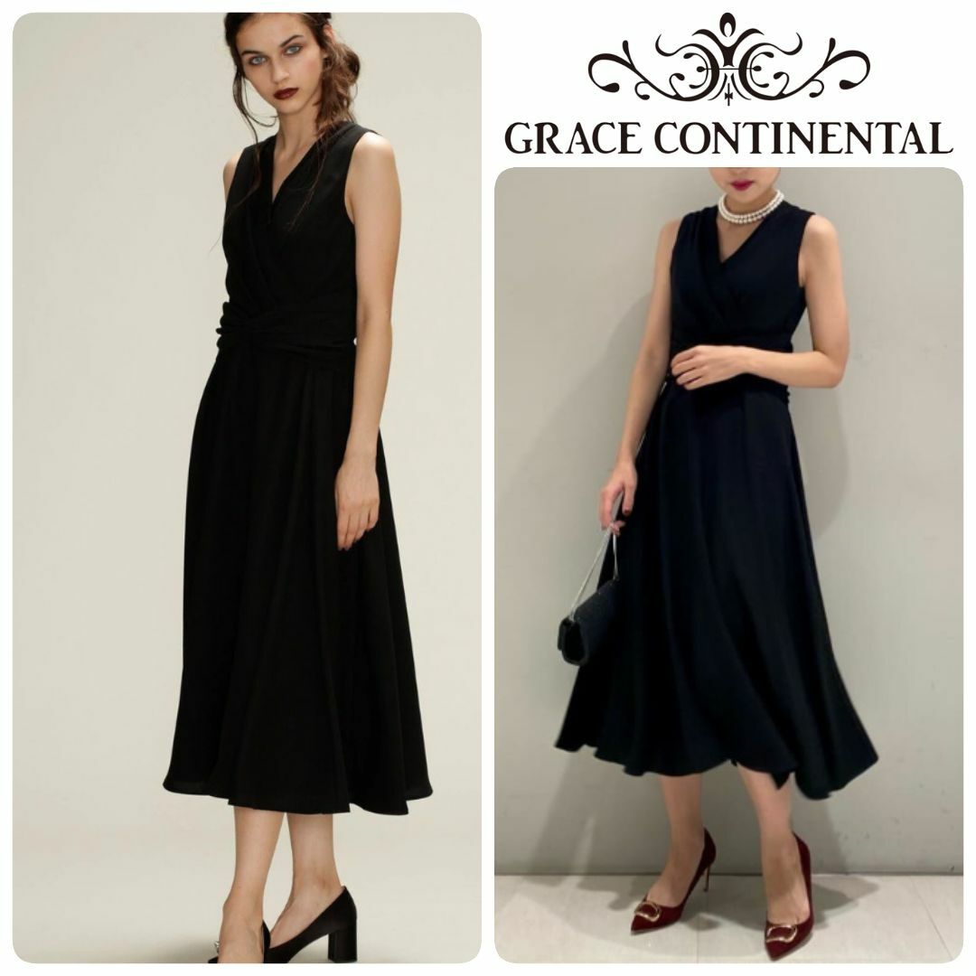 GRACE CONTINENTAL(グレースコンチネンタル)の定価36300円 新品 グレースコンチネンタル 定番 カシュクールドレス レディースのワンピース(ロングワンピース/マキシワンピース)の商品写真