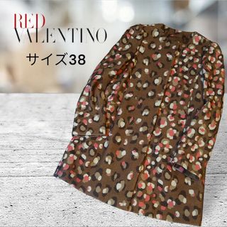 レッドヴァレンティノ(RED VALENTINO)のRED VALENTINO ノーカラーコート ロングコート 比翼 総柄 38(ロングコート)