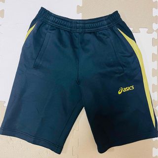 アシックス(asics)のasics ハーフパンツ（ジャージ）／Mサイズ／黒×黄(ショートパンツ)