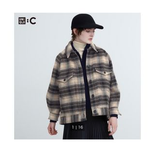 ユニクロ(UNIQLO)の1回着用　ユニクロ　UNIQLO：C  オーバーサイズジャケット　コート　グレー(その他)