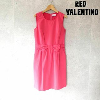 ヒーツアパレル美品 RED VALENTINO サテン リボン ノースリーブ ワンピース