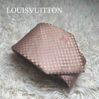 ルイヴィトン(LOUIS VUITTON)のLOUISVUITTON ダミエ柄ネクタイ　ピンク(ネクタイ)