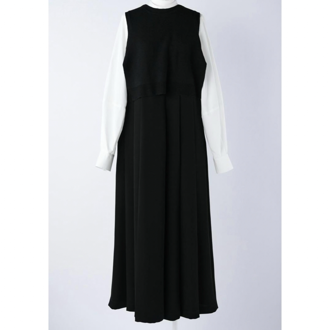 レディースenfold KNIT-LAYERED PLEATS DRESS エンフォルド