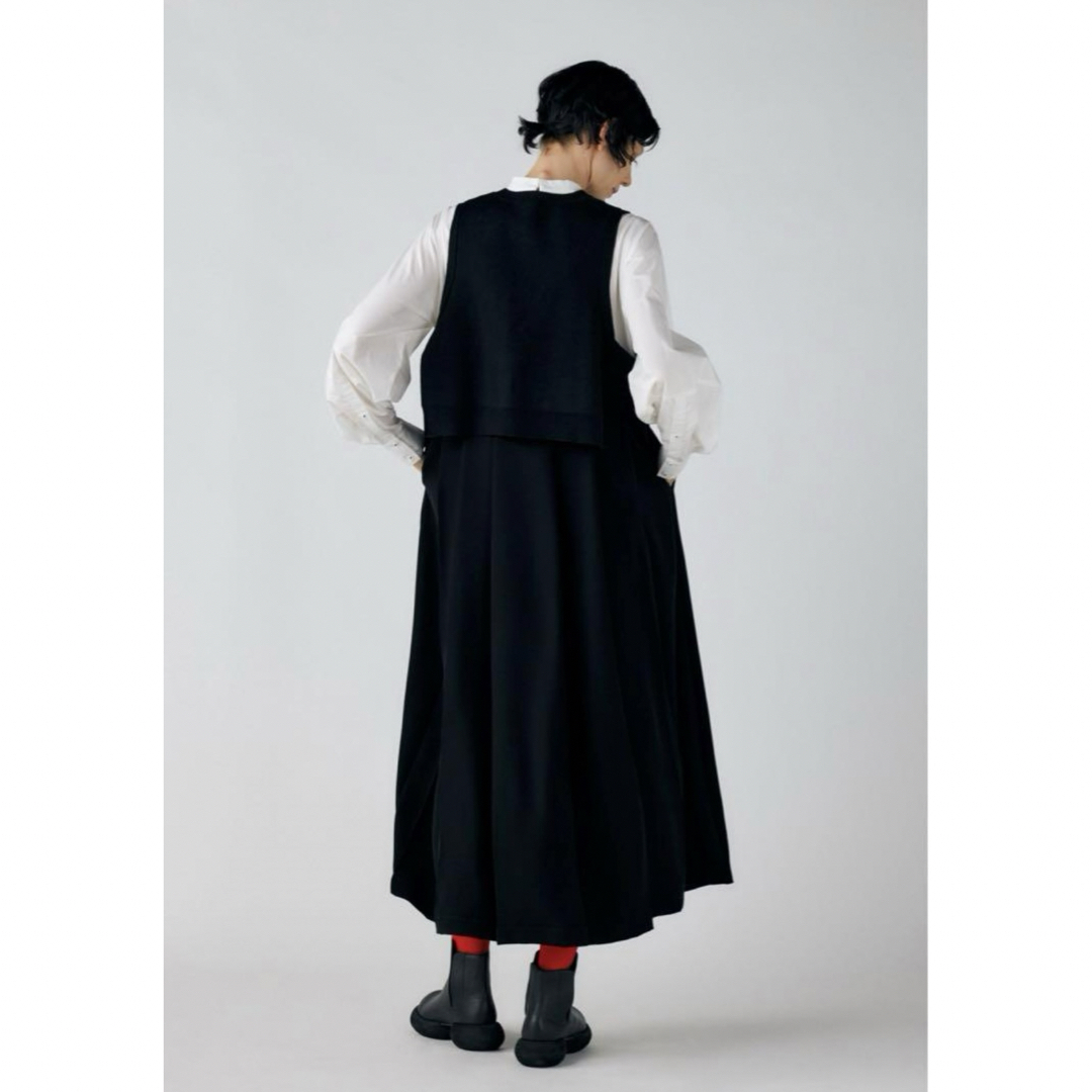 ENFOLD(エンフォルド)のenfold KNIT-LAYERED PLEATS DRESS エンフォルド レディースのワンピース(ロングワンピース/マキシワンピース)の商品写真