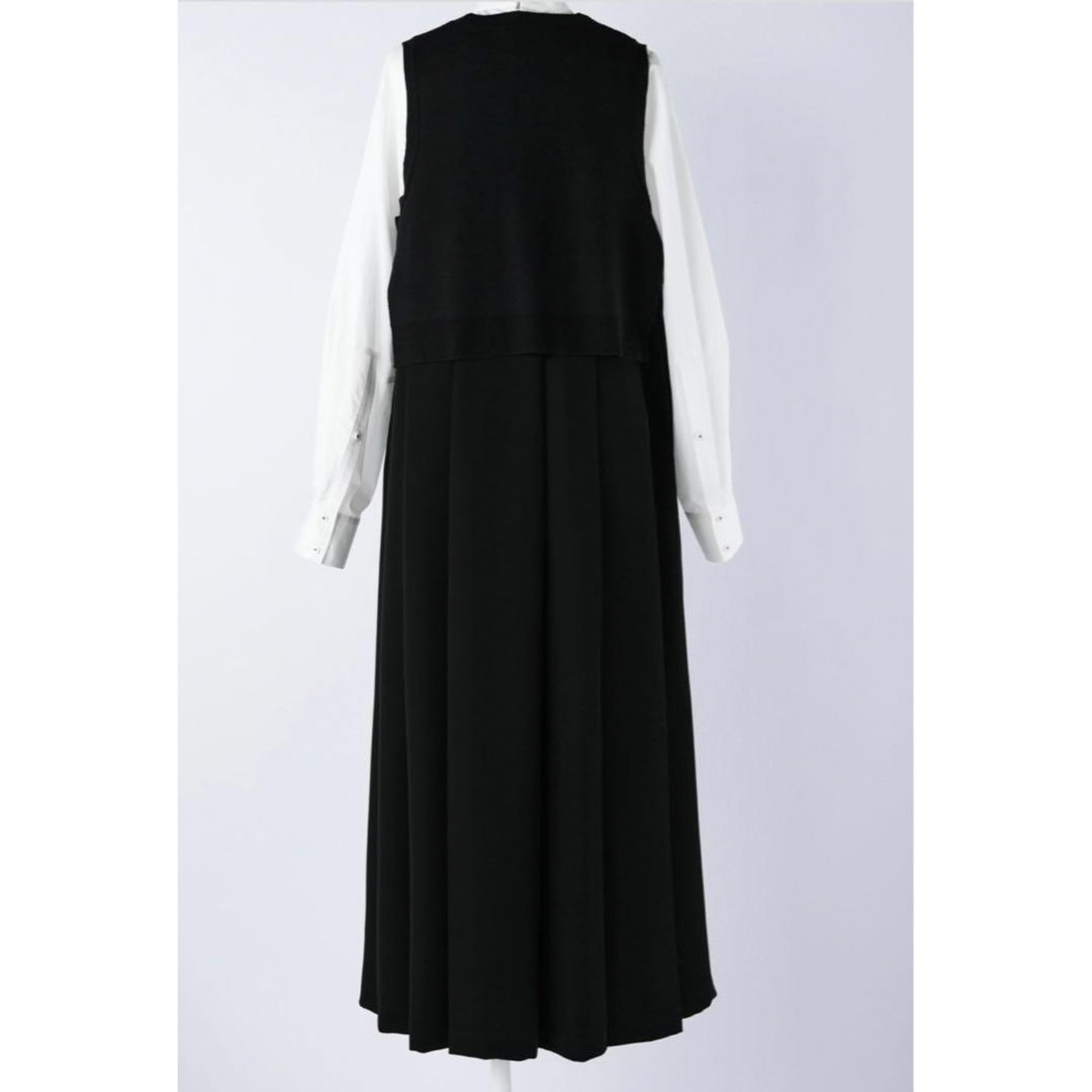 ENFOLD(エンフォルド)のenfold KNIT-LAYERED PLEATS DRESS エンフォルド レディースのワンピース(ロングワンピース/マキシワンピース)の商品写真