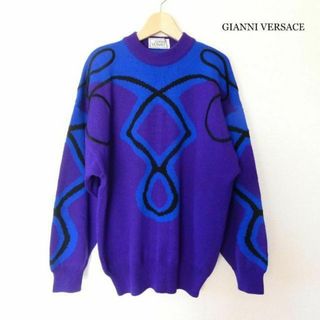 ジャンニヴェルサーチ(Gianni Versace)の美品 ジャンニヴェルサーチ 総柄 モックネック 長袖 ニット セーター(ニット/セーター)