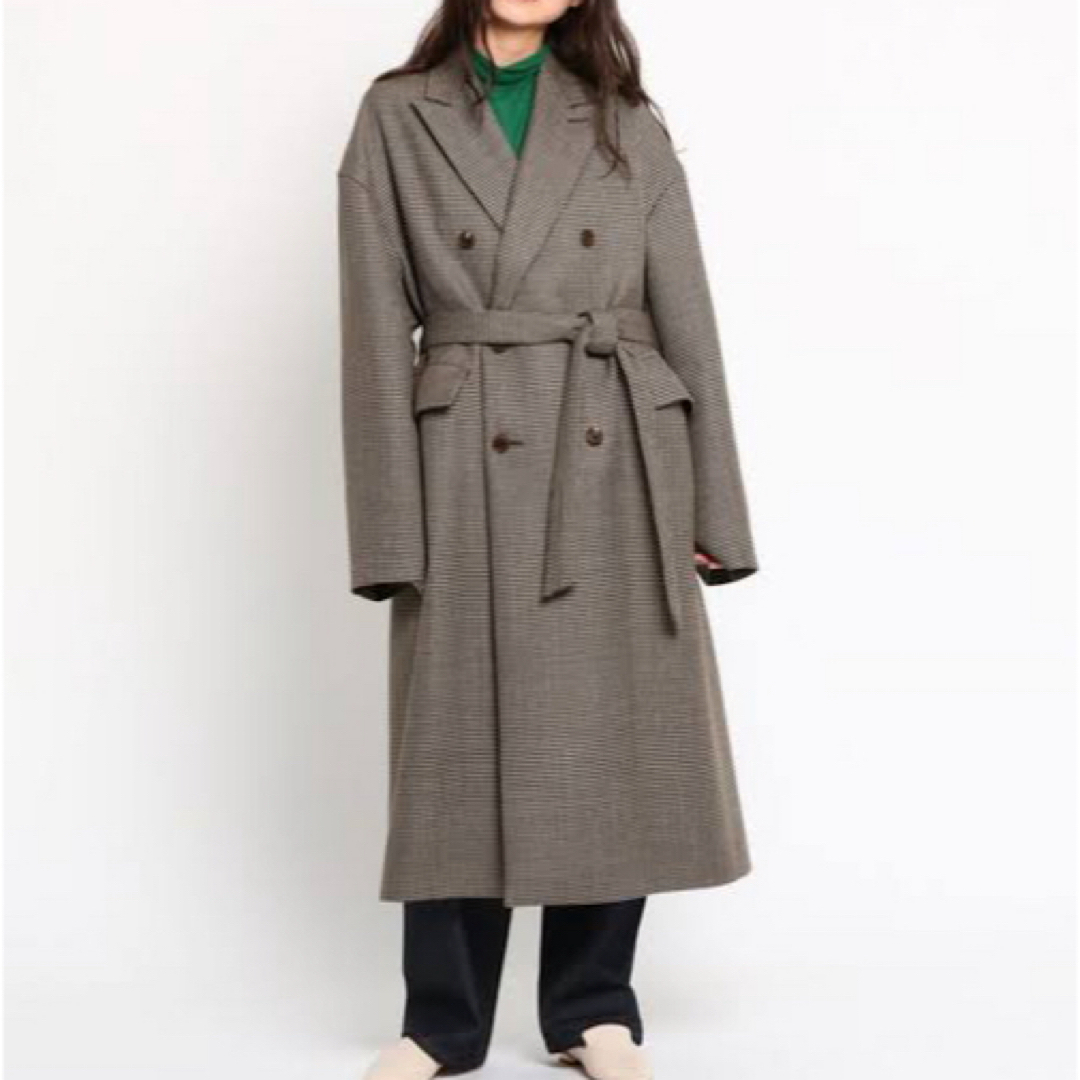 AURALEE(オーラリー)のAURALEE即完売！DOUBLE FACE CHECK LONG COAT レディースのジャケット/アウター(ロングコート)の商品写真