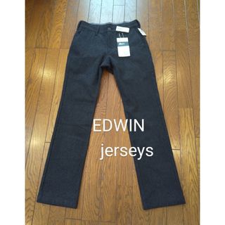 エドウィン(EDWIN)のエドウィン　ジャージーズ　暖か起毛ストレートパンツ　Ｓ　ブラック　新品未使用(チノパン)