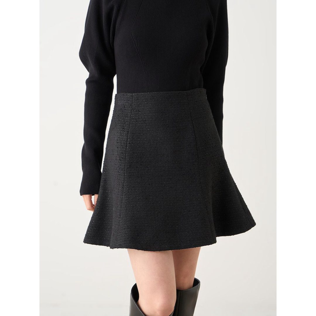 SNIDEL(スナイデル)のスナイデル　snidel ツイードミニスカート　ブラック 黒　２　Ｌ★新品 レディースのスカート(ミニスカート)の商品写真